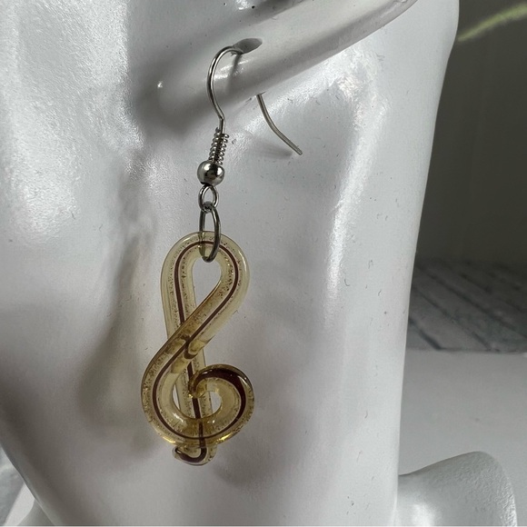 Murano glass earring and pendant set musical note - Picture 9 of 9